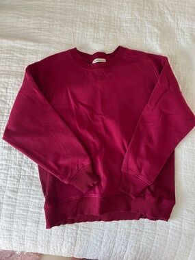 Zenana Outfitters Crewneck Sweater in Berry Red